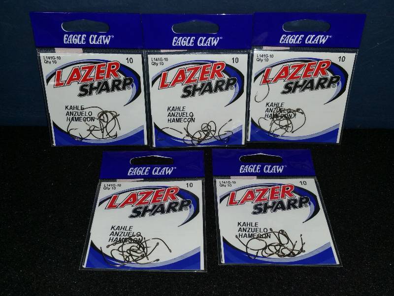 lot 304 image: Eagle Claw Lazer Sharp #10 Hooks