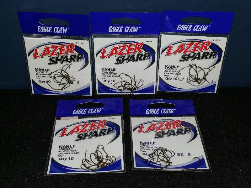 lot 306 image: Eagle Claw Lazer Sharp #8 Hooks
