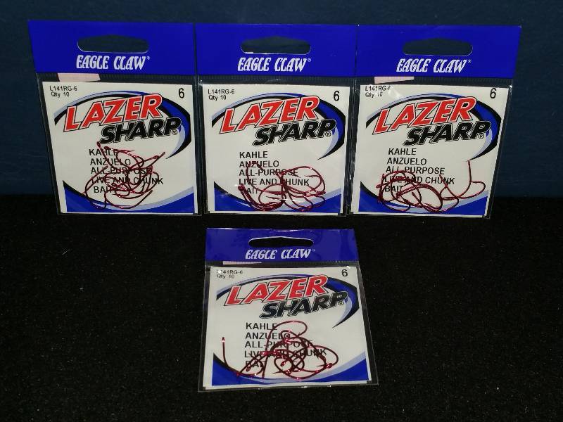 lot 307 image: Eagle Claw Lazer Sharp #6 Hooks