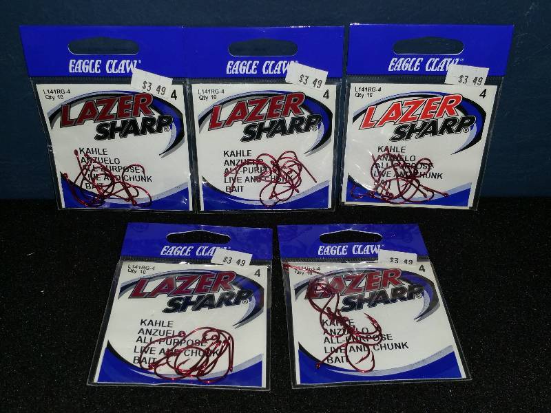lot 309 image: Eagle Claw Lazer Sharp #4 Hooks