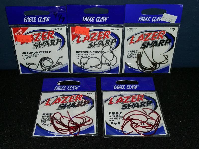 lot 316 image: Eagle Claw Lazer Sharp 10 Hooks
