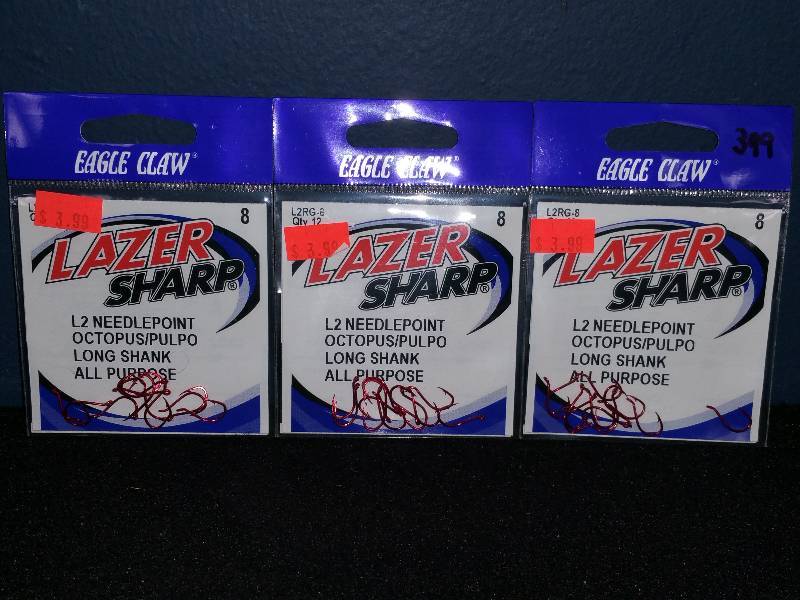 lot 324 image: Eagle Claw Lazer Sharp #8 Hooks