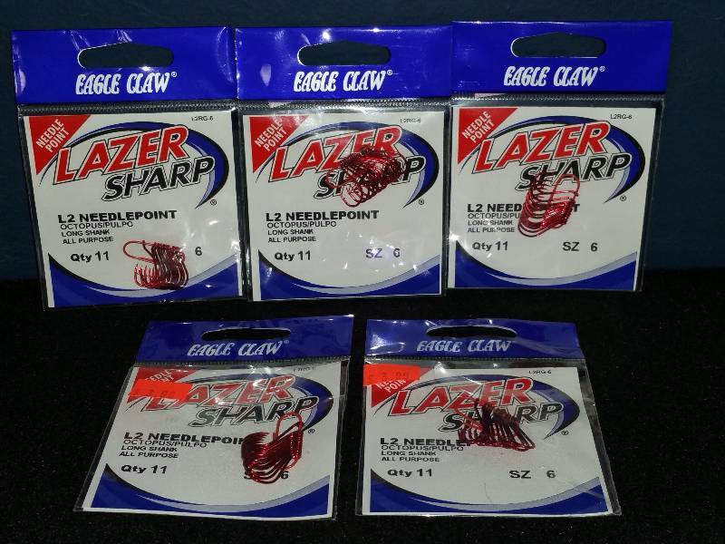 lot 325 image: Eagle Claw Lazer Sharp #6 Hooks