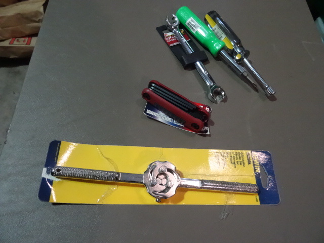 NEW Misc Tool Lot incl Irwin Die Guide, Hex key set, multi bit screwdriver, flare nut wrench, nut driver and more