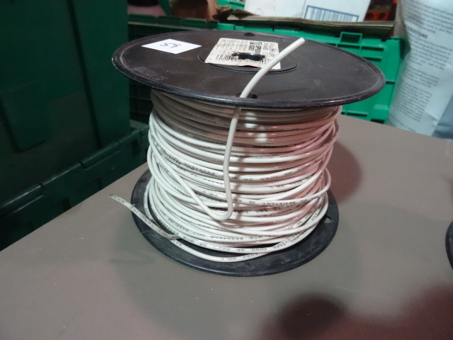 NEW Spool Electrical Wire WHITE 14 THHN Strsanded est 400 ft