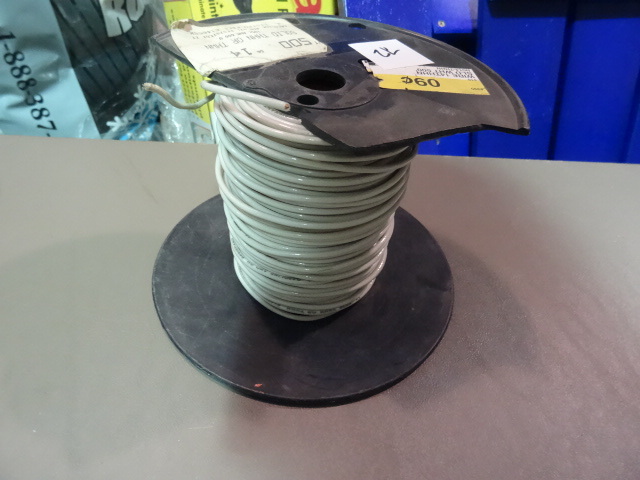NEW Spool Electrical Wire WHITE 14 THHN Solid est 150 ft