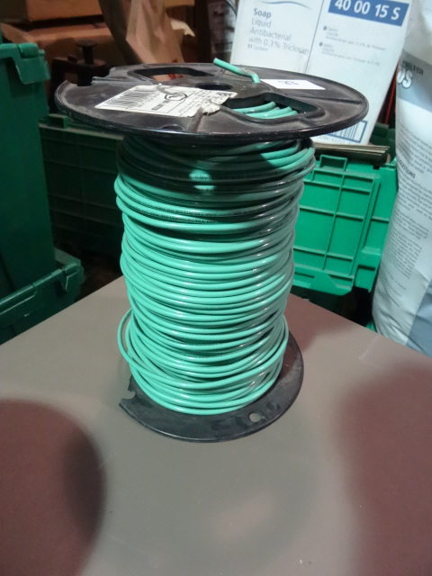 NEW Spool Electrical Wire GREEN 10 THHN Solid est250 ft