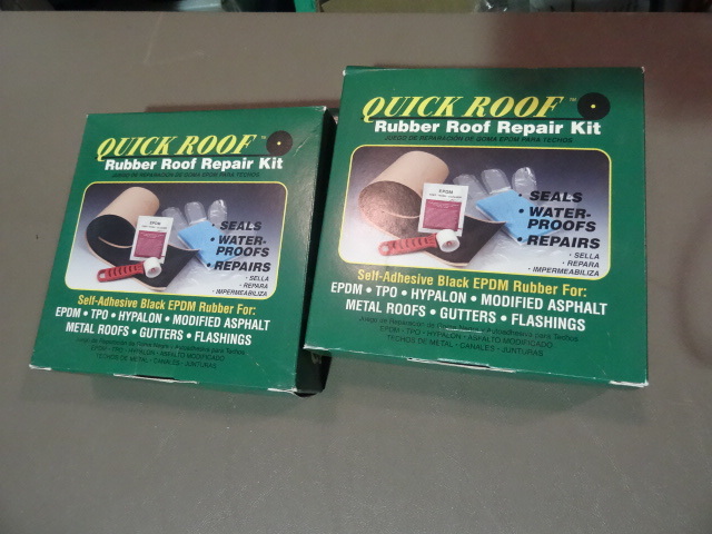 NEW Qty 2 Quick Roof Rubber Roof Repair Kits. Seals Waterproofs Repairs