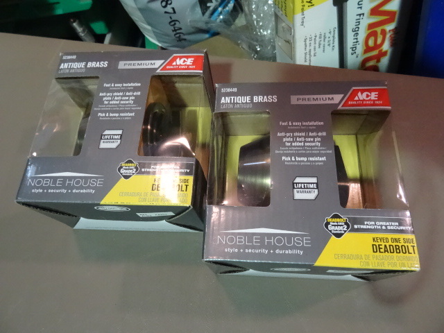 NEW Qty 2 Premium Deadbolt Keyed Antique Brass