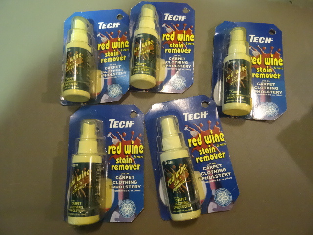 NEW Qty 5 Bottles Red Wine and More Stain remover for Carpet, Clothes and Upholstry
