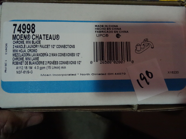 NEW Moen Sink Faucet Chateau Chrome Mini Blade pn 74998