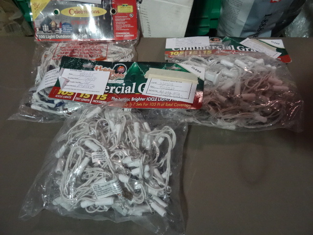 NEW Qty 3 Xmas Icicle Light Sets, 15 ft x 15 in drop x 105 lights ea