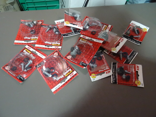 NEW Approx 20 Packages Self Tapping Repair Plugs with Washers 1  4, 5  16 and  3  8 in sizes