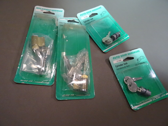 NEW Qty 4 Patio Door Hardware Replacement Key Cylindars with keys