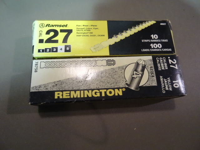 NEW Qty 2 Boxes Ramset .27 cal Yellow No 4 Cartridge Load Strips Qty 10 Strips per Box