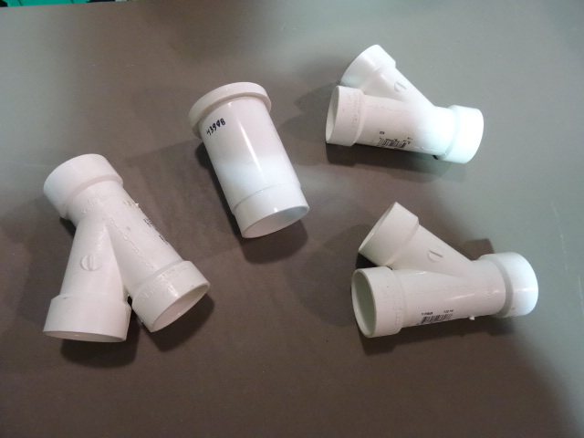 NEW Qty 3 PVC 1.25 in Y Fitting