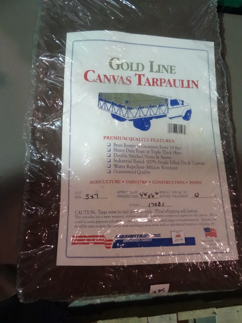 NEW Gold Line Canvas Tarp 5x7 ft cut size