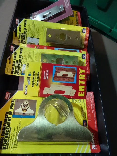 NEW Lot Door Security Items, Inclkuding Door Reinforcer, Door Edge Protector Plate, Commercial Security Strike Plate and more