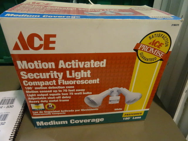 NEW ACE Motion Activated Security Light 180 degree lens White pn 3196375