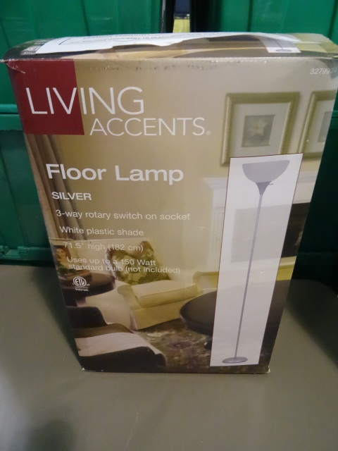 NEW Living Accents Floor Lamp Silver pn 3279924