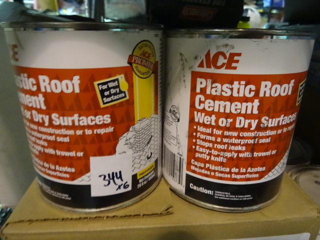NEW Qty 6 ACE Plastic Roof Cement for Wet or Dry Surfaces Forms a WaterProof Seal, Stops Leaks, 1 qt ea pn 11973