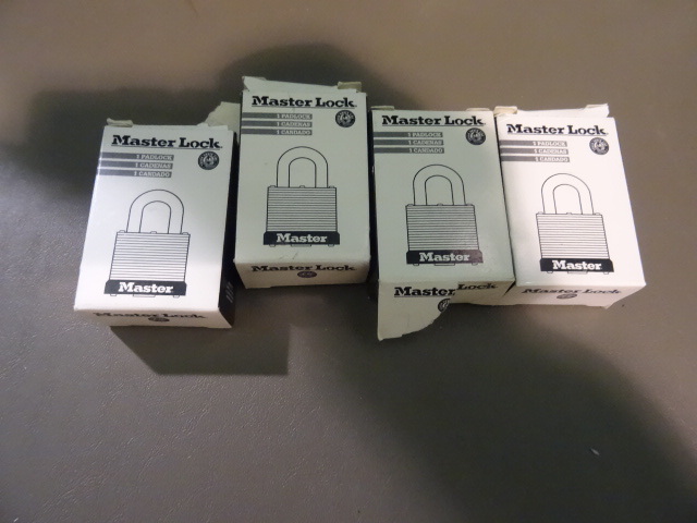 NEW Qty 4 MasterLock Padlocks KEYED ALIKE