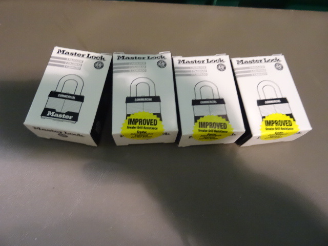 NEW Qty 4 MasterLock Padlocks KEYED ALIKE