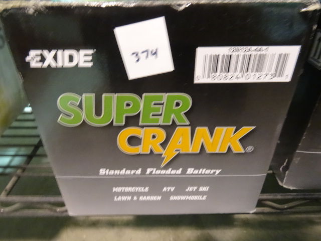 NEW Exide Super Crank Motorcycle Powersport and Lawnmower Battery pn 12N12A-4A-1