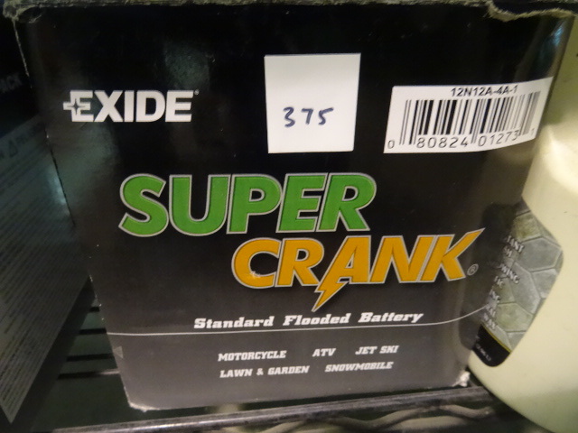 NEW Exide Super Crank Motorcycle Powersport and Lawnmower Battery pn 12N12A-4A-1