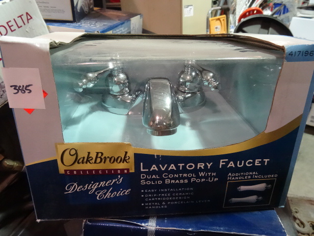 NEW Oakbrook Dual Handle Chrome Bathroom Faucet with Solid Brass PopUp Drain 4171963