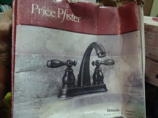 NEW Price Pfister Faucet 2 Handle Bathroom Faucet, Rustic Bronze Finish, model Unison F-048-UNUU
