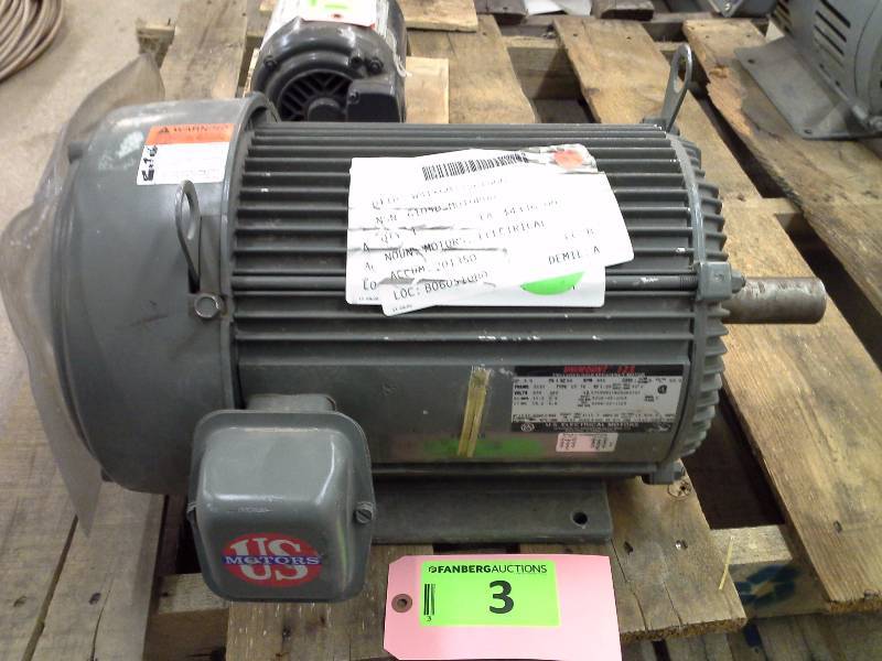 US Motors, 3HP 855 RPM Enclosed High-Efficiency Motor