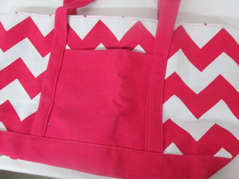 Pink and White Tote