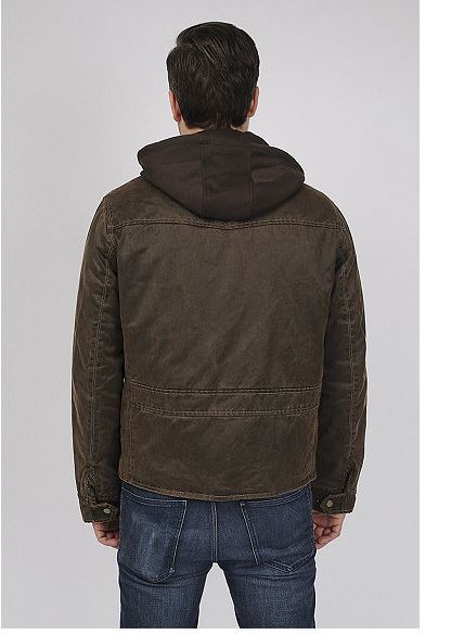 lot 68 image: Mens Jacket with Removable Hood Brown X Large