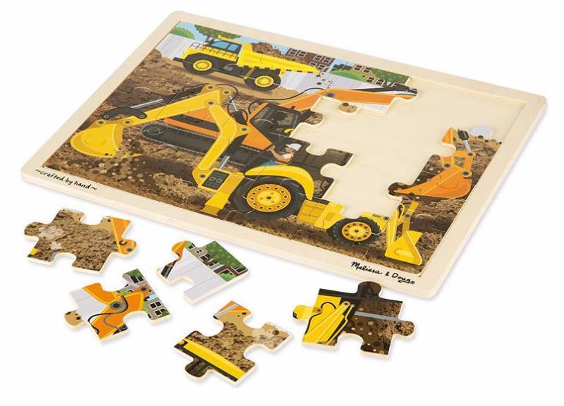 lot 218 image: Melissa & Doug 24-Piece Construction Jigsaw Puzzle