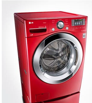 LG WASHER - 4.3 cu. ft. Ultra-Large Capacity with Steam Technology WM3370HRA  - Wild Cherry Red