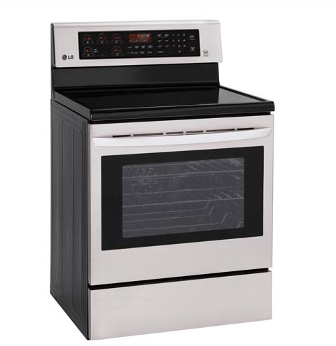 LG ELECTRIC RANGE - 6.3 cu. ft. Capacity Electric Single Oven Range with True Convection and EasyClean� LRE3083ST - Stainless Steel