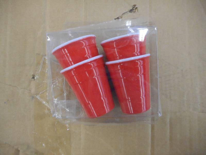 4 PACK OF RED SOLO CUP SHOT GLASSES