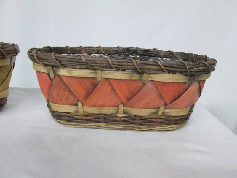 Yellow & Red Wood Baskets
