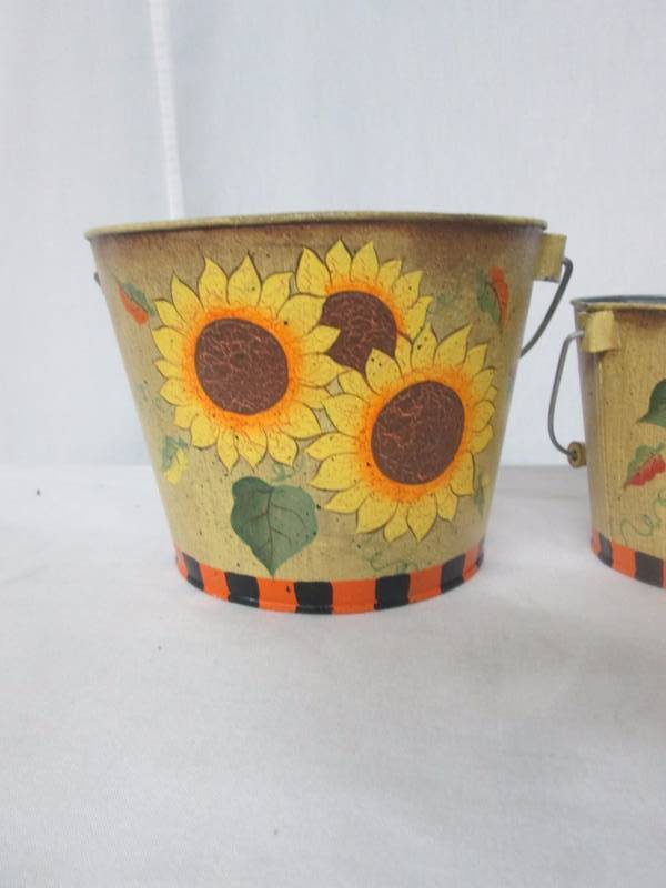 Sunflower Tin Buckets