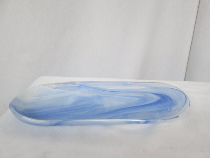 Alabaster Blue Glass Decorative Plate