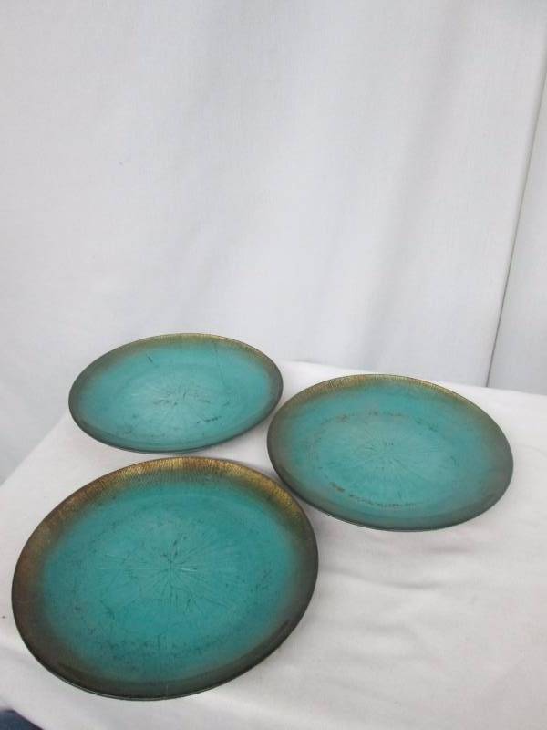 3 - Turquoise Center Decorative Plates