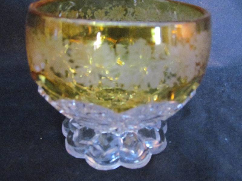 Etched Glass Candy Dish