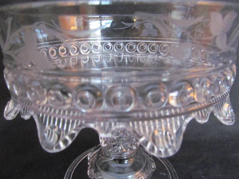 Etched Glass Candy Dish