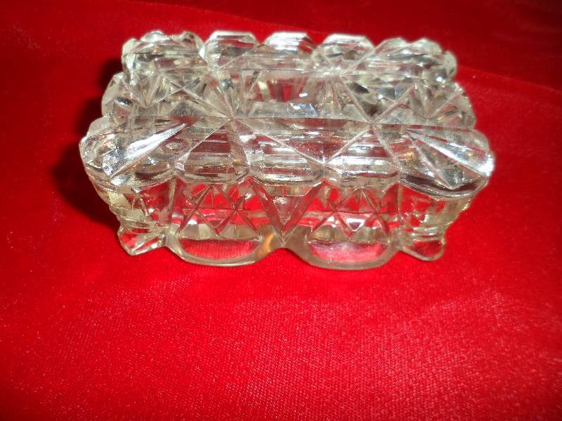 Cut GlassCrystal Jewelry Box wLid
