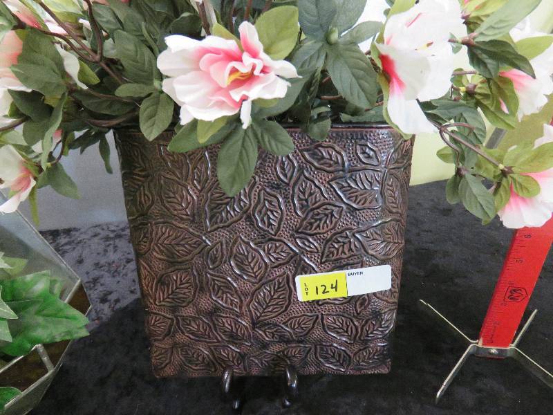 Stained Glass and Metal Hanging plant holder