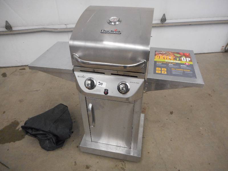 lot 30 image: Char-Broil Stainless Two-Burner LP ...