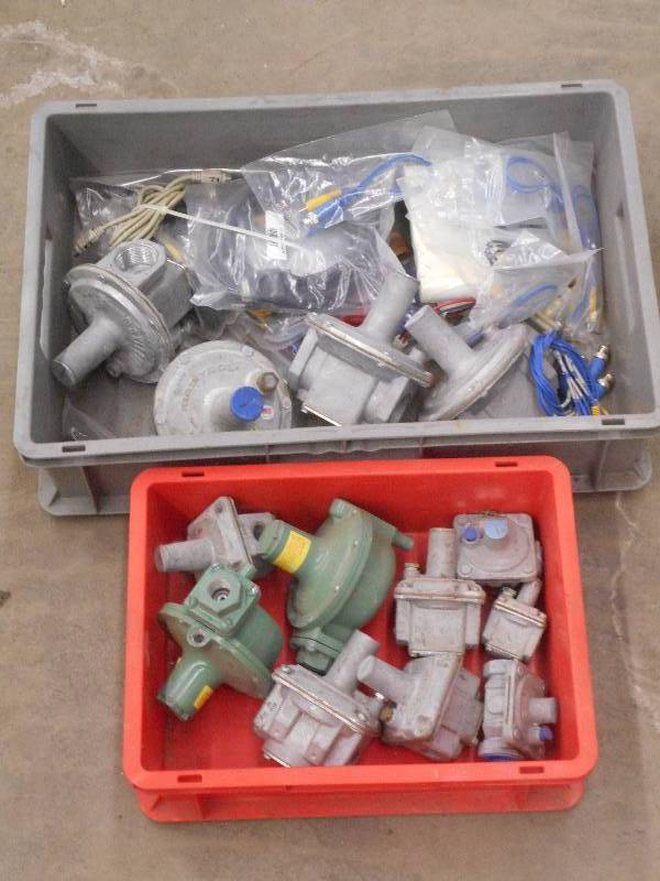 lot 58 image: (2) Totes Of Assorted LP Regulators...