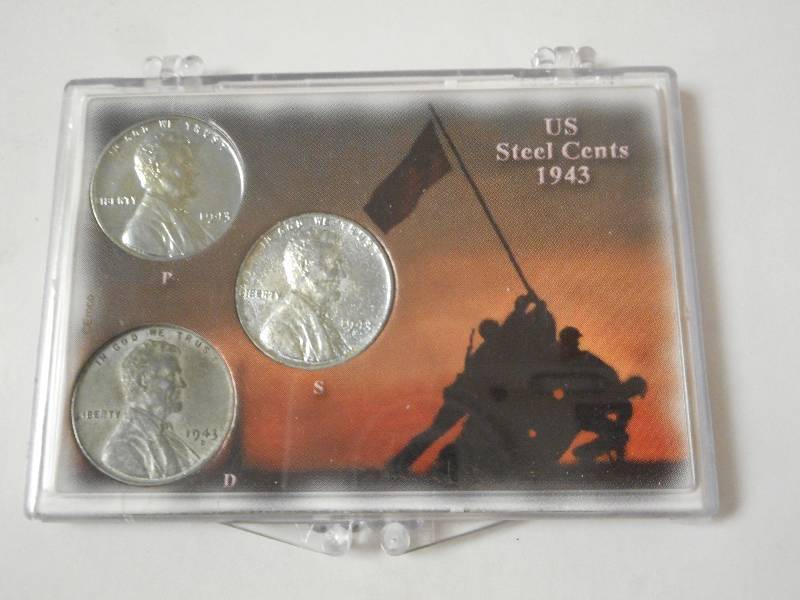 1943 Steel Lincoln Wheat Cents WW I...