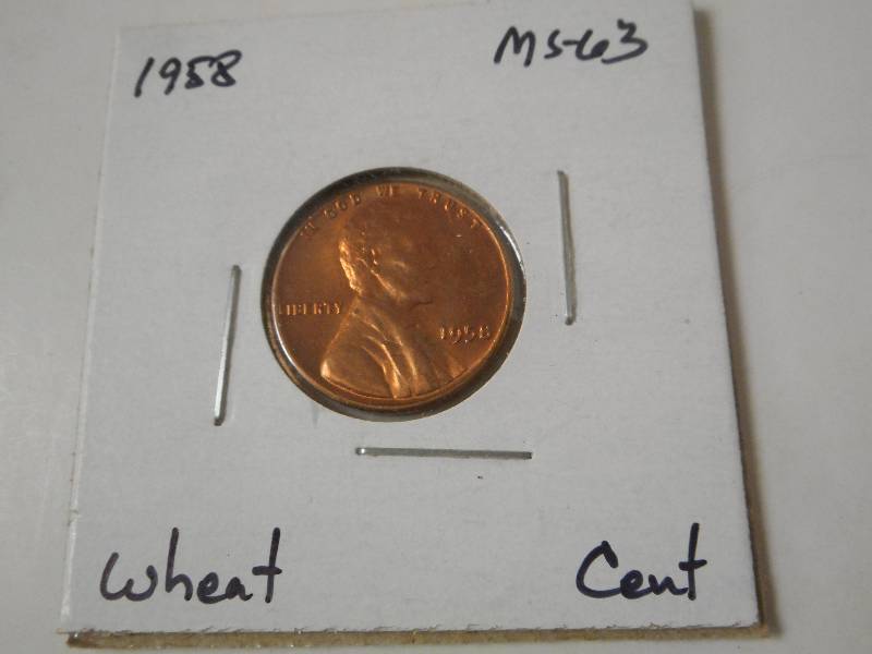 1958 Lincoln Wheat Cent, MS-63 Grad...